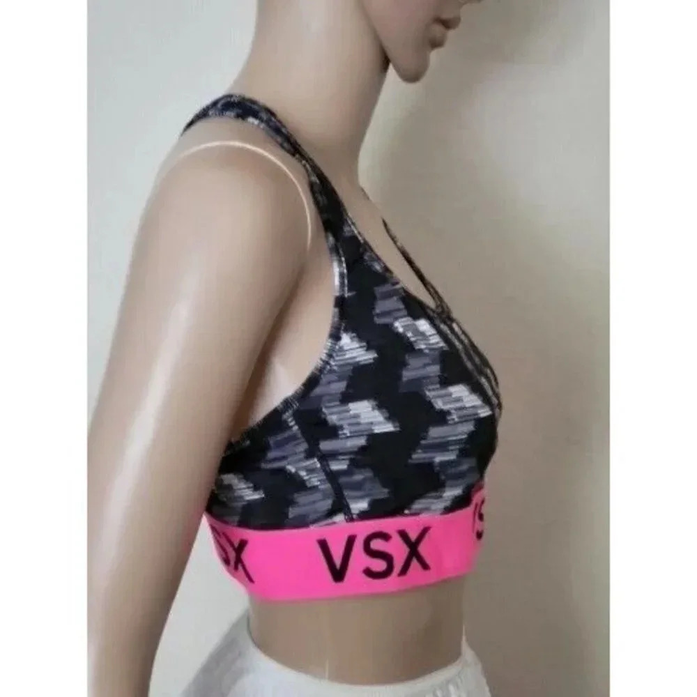 Victoria’s Secret VSX Racerback Sports Bra multicolor Size LARGE - Picture 3 of 8